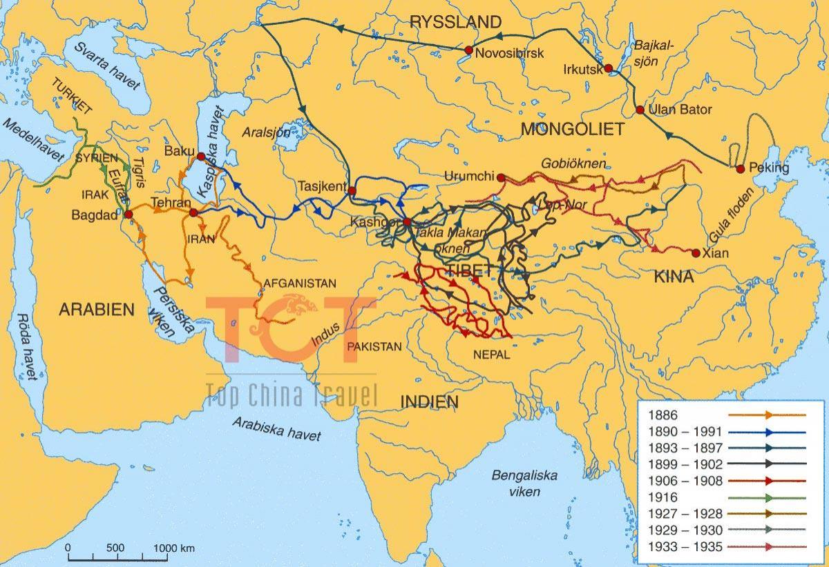 карта на свила патот во античка Кина