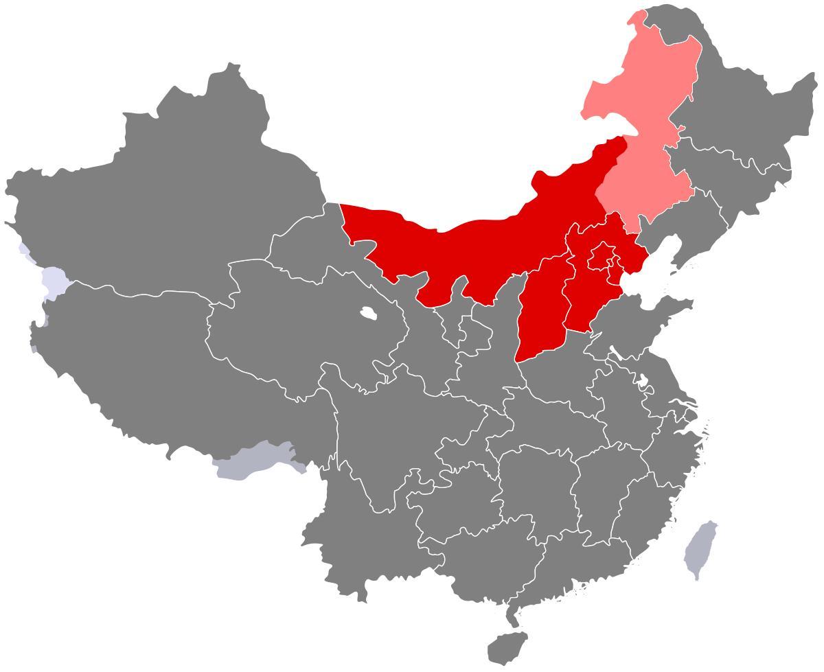 карта на северна Кина