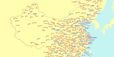Кина аеродроми мапа