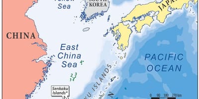 Карта на источна Кина море