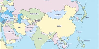 Карта на Кина и се граничи со земји