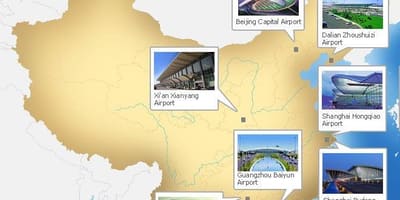 Карта на Кина аеродроми