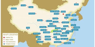 Карта на кинески градови
