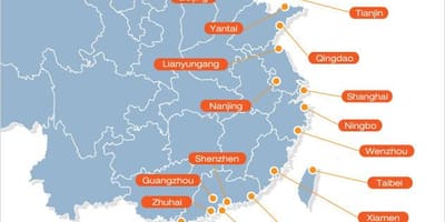 Карта на кинески порти