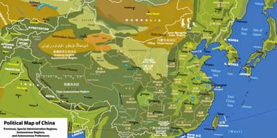 Физичка географија карта на Кина