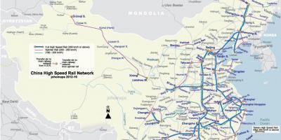 Високо брзински железнички Кина мапа